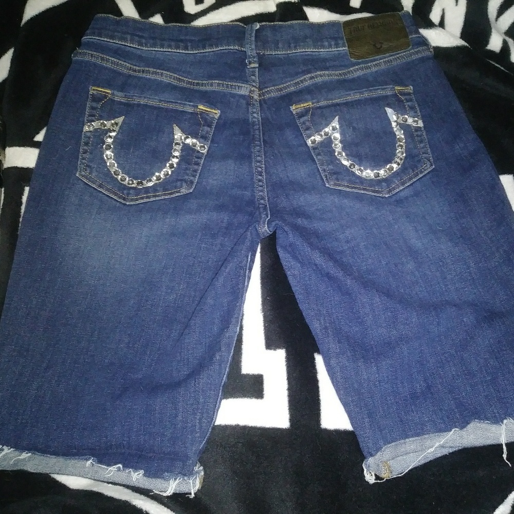 Custom Bling'd Out True Religion Jean Shorts!